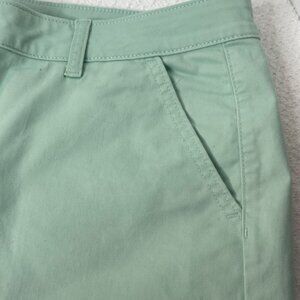 A N A Mid-Rise Midi Shorts Womens Mint Green Casual Cotton Blend 5" Inseam  18